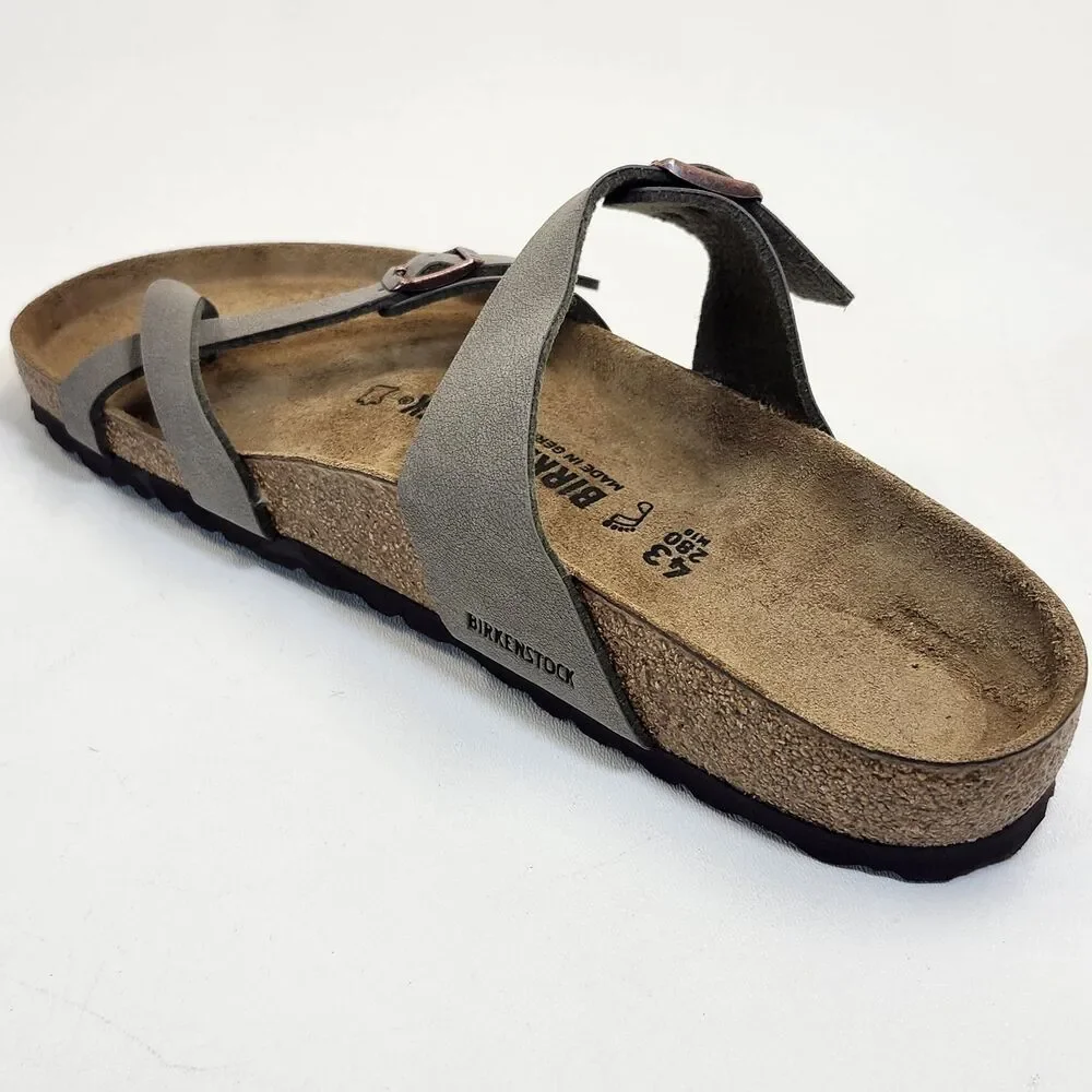 Birkenstock Mayari Stone Sandals Mens Size 10 New in Box Buckle Comfort Slides